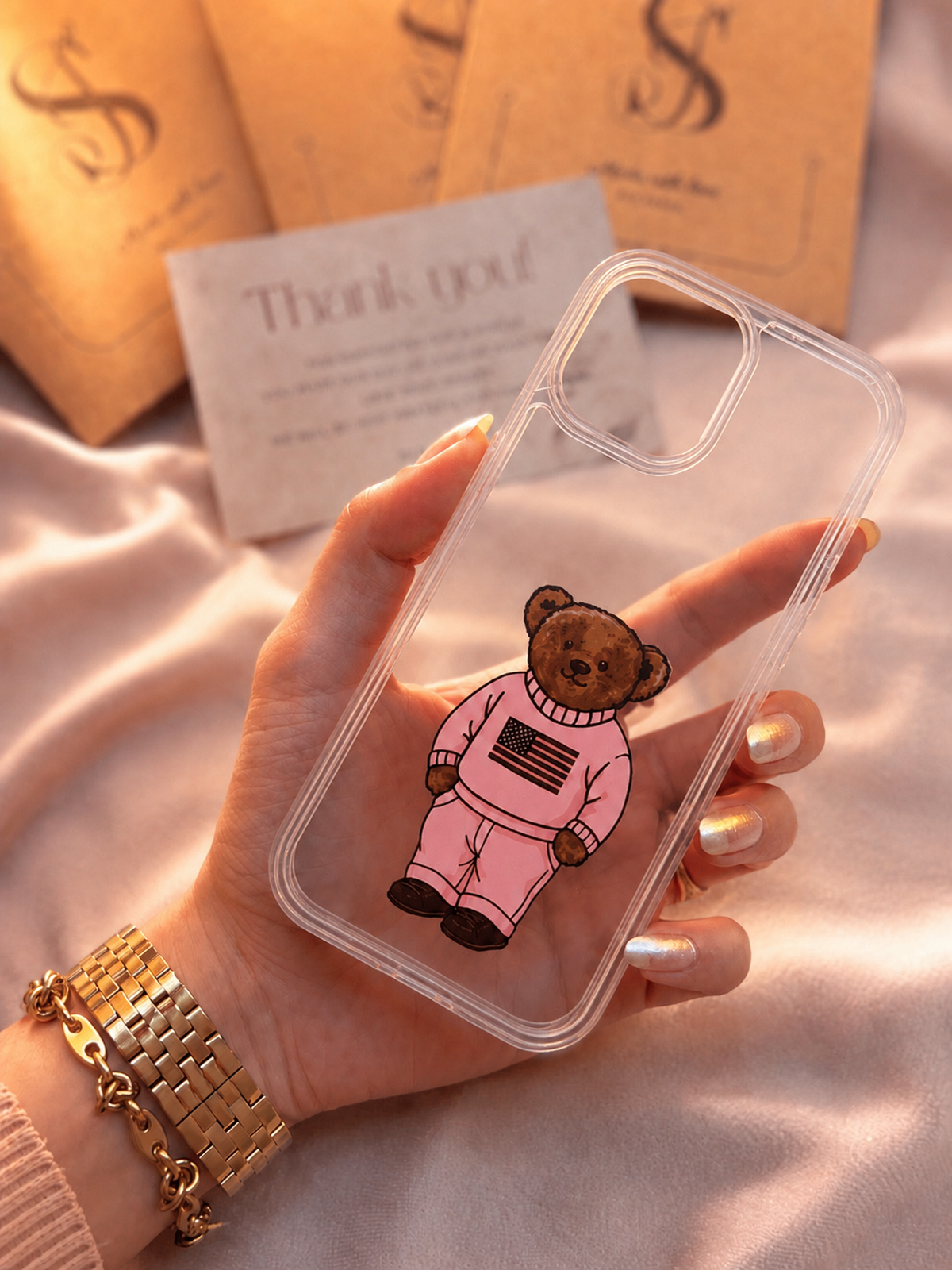 Old Money Teddy phone case - Js Cases